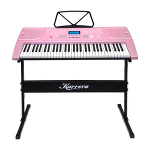 NNEDPE 61-Key Electronic Keyboard Piano Music with Stand - Pink