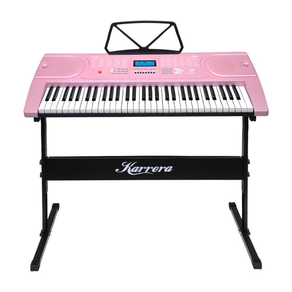 NNEDPE 61-Key Electronic Keyboard Piano Music with Stand - Pink