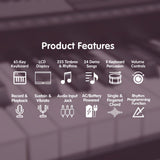 NNEDPE 61-Key Electronic Keyboard Piano Music with Stand - Pink