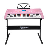 NNEDPE 61-Key Electronic LED Piano Keyboard with Stand - Pink