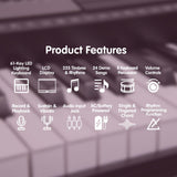 NNEDPE 61-Key Electronic LED Piano Keyboard with Stand - Pink
