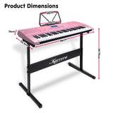 NNEDPE 61-Key Electronic LED Piano Keyboard with Stand - Pink