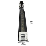 NNEDPE 29in 6-String Lap Steel Hawaiian Guitar - Black