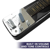 NNEDPE 29in 6-String Lap Steel Hawaiian Guitar - Black