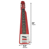 NNEDPE 6-String Steel Lap Guitar - Metallic Red
