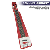 NNEDPE 6-String Steel Lap Guitar - Metallic Red