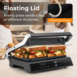 NNECW 3 in 1 Indoor Grill with Nonstick Grill Plates & Removable Drip Tray