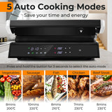 NNECW 3 in 1 Indoor Grill with Nonstick Grill Plates & Removable Drip Tray