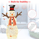 NNECW Lighted Standing Snowman with Ground Stakes for Decorations