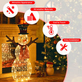 NNECW Lighted Standing Snowman with Ground Stakes for Decorations
