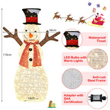 NNECW Lighted Standing Snowman with Ground Stakes for Decorations