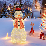 NNECW Lighted Standing Snowman with Ground Stakes for Decorations