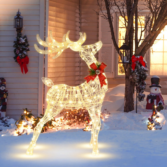 NNECW Christmas Lighted Reindeer with 120 LED Bulbs for Indoor and Outdoor