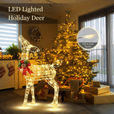 NNECW Pre-lit 50 LED Christmas Reindeer Decoration for Small Yard