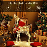 NNECW Pre-lit 50 LED Christmas Reindeer Decoration for Small Yard