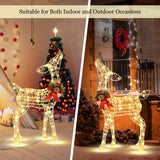 NNECW Pre-lit 50 LED Christmas Reindeer Decoration for Small Yard