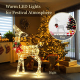 NNECW Pre-Lit LED Light up Reindeer with Exquisite Design for Decoration