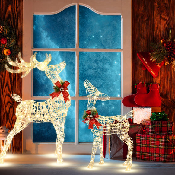 NNECW Pre-Lit LED Light up Reindeer with Exquisite Design for Decoration