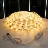 White Light 1M Indoor LED Lamp with Push-Button Switch, USB LED Light Strip for Living Room Background Lighting, Easy to Install And Decorate Halloween