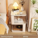 NNETM Tiered Shelf Bedside Table - White