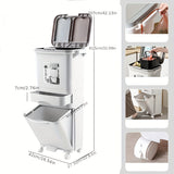 NNETM Large Dual-Compartment Trash Can with Odor-Seal Lid