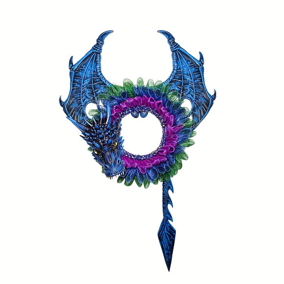 NNETM Giant Halloween Wreath Charm Dragon Floral