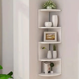 NNETM 5-Layer PVC Corner Wall Shelf Bookshelf Organizer