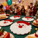 6-Piece Handmade Crochet Santa Claus Coaster Set