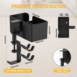 NNETM 5-in-1 Under Desk Storage Rack Rotating Holder