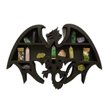 NNETM Dragon Guardian: Handcrafted Wooden Crystal Wall Display