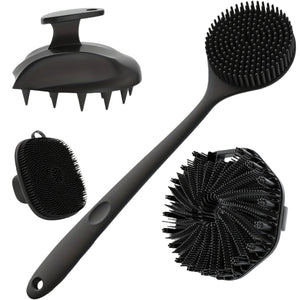 NNETM Silicone Bath Brush Set Gentle Exfoliating (4pcs)