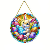 NNETM Easter Bunny Suncatcher Round Acrylic Hanging Sign