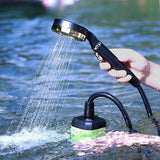 Portable Rechargeable Outdoor Shower System with Self-Priming Pump & Digital Display