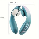 NNETM USB Rechargeable Neck & Head Massager - Luxury 4-Head Heating Massager(Blue)