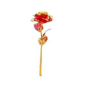 NNETM Golden Foil Artificial Roses - Set of 10 Rose Red Flowers