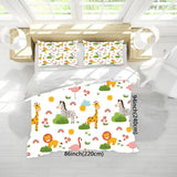 NNETM Cartoon Animal Microfiber Duvet Cover Set - Lion, Flamingo, Deer, Zebra Print (3pcs)
