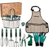NNETM Garden Tools with Apron and Gloves Set (11pcs)
