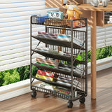 NNETM Office Bookshelf with Wheels and Storage Basket
