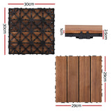 27pcs Pine Wood Interlocking Deck Tiles DIY Flooring