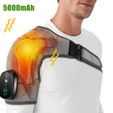 NNETM Black Wireless Heated Shoulder Massager with Adjustable Heating & Vibration
