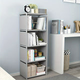 NNETM 4-Storey Multifunctional Metal Bookshelf with Back Panel