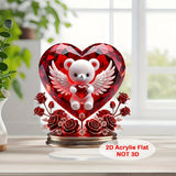 NNETM Crystal Bear Holding Heart Ornament