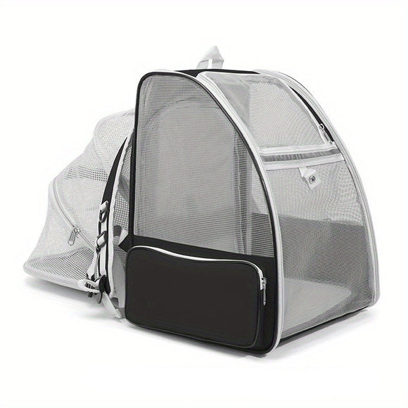 NNETM Expandable Cat Backpack Carrier with 3-Sided Mesh
