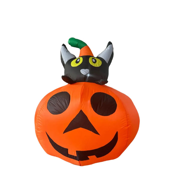 NNEOBA Halloween Inflatable Pumpkin Cat Outdoor LED Decoration