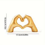 NNETM Heart Gesture Resin Statue for Home & Office Decor