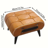 NNETM Faux Leather Shoe Changing Stool with Storage