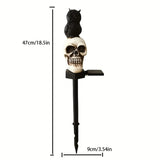 NNETM Haunted Glow: Solar-Powered Skull Lawn Ornament