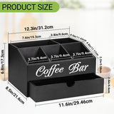 NNETM Wood Coffee Station Organizer with Drawer