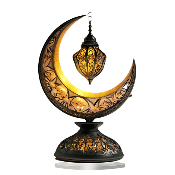 NNETM Crescent Moon Lantern Tabletop Acrylic Decor for Ramadan