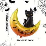 NNETM Black Cat Moon Balloons Halloween Party Set (2pcs)